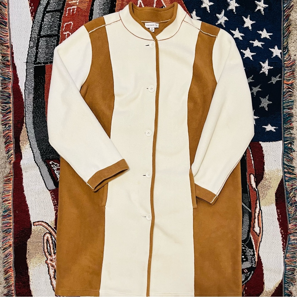 Susan Graver Mandarin Collar Fleece Overcoat (1X)